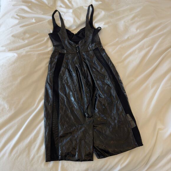 House Of CB Firalla Black Patent Vegan Leather Bustier Dress Size XS - Picture 5 of 6